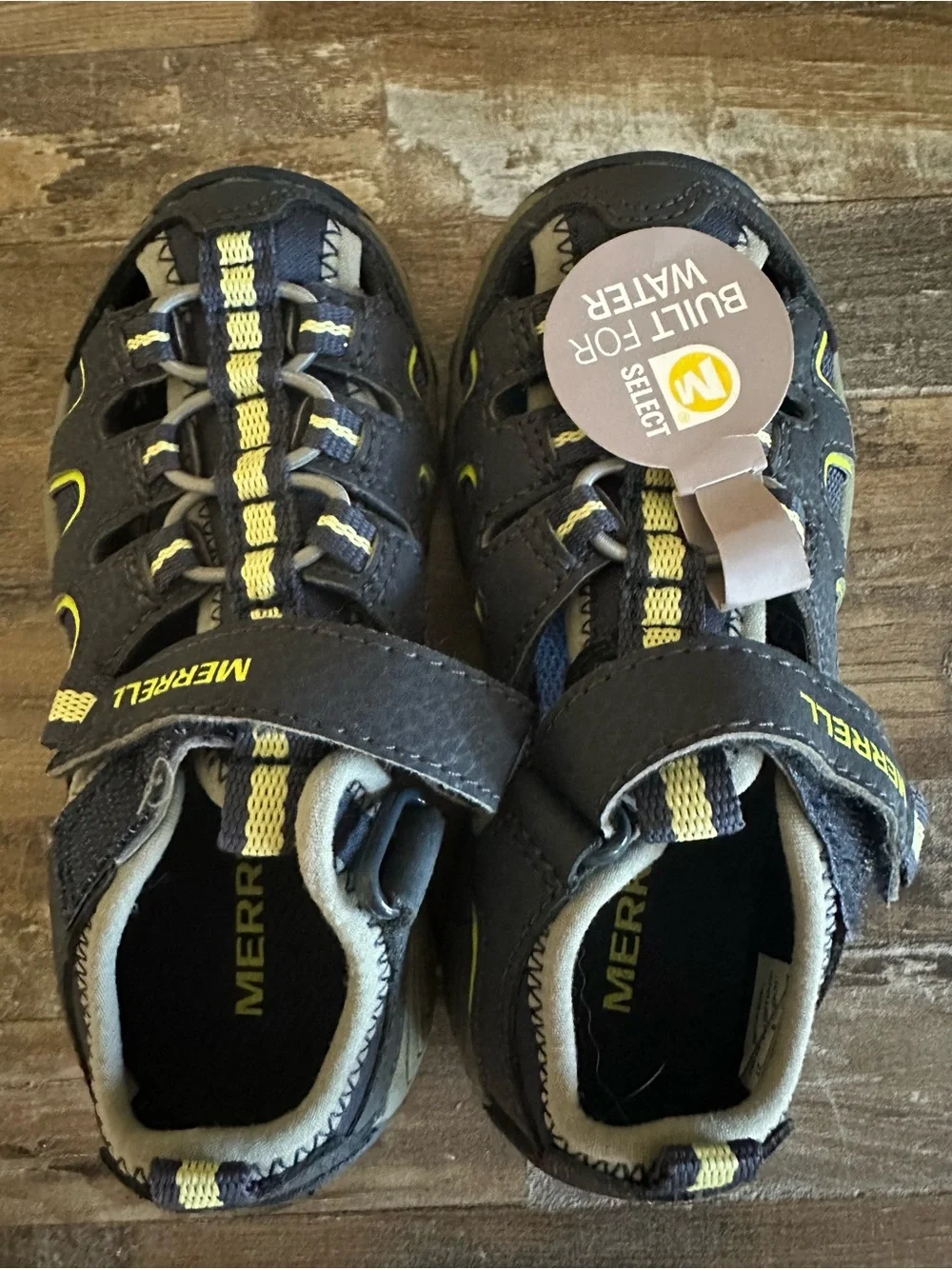 Merrell Kids Navy and Yellow Water Sandals